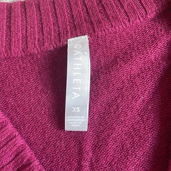 Athleta Women's Cashmere Wool V-Neck Sweater - Burgundy - Picture 7 of 9